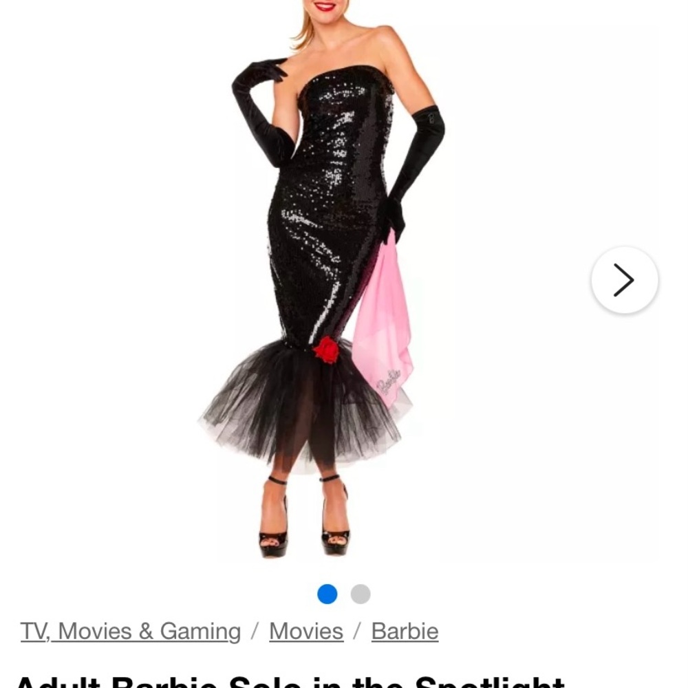 Elegant Black Sequin Gown with Pink Accent
